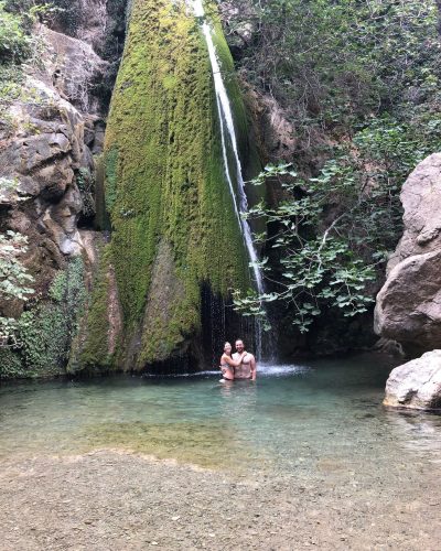 Under the waterfal in Richtis Gorge